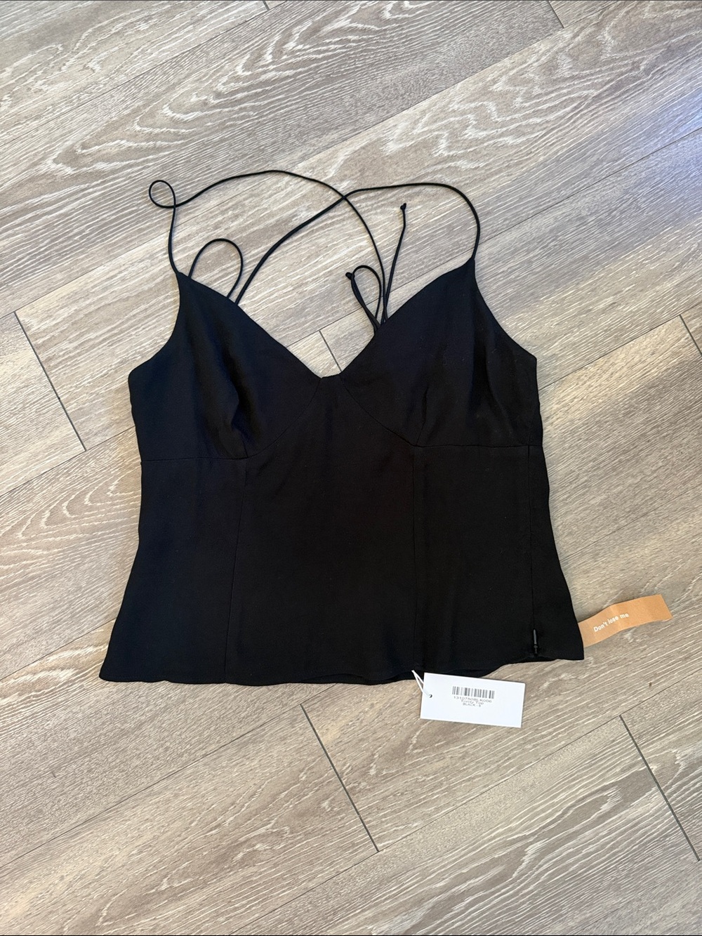 Reformation Black Strappy V-Neck Camisole